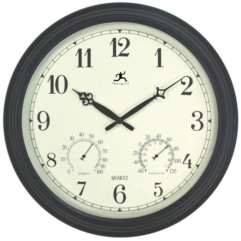 Traditional Outdoor Clock Black 18 Inch