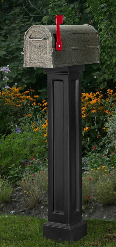 Bradford Mailbox Post Black