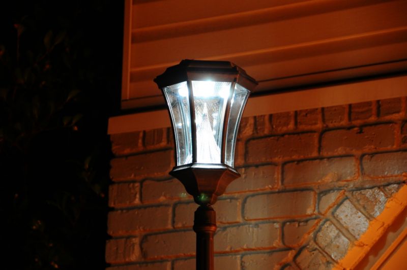 Solar Lamp Post Fixture Black Finish