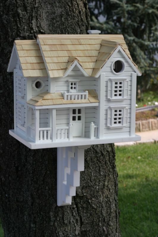 Home Bazaar Kingsgate Cottage Bird House in Victorian White