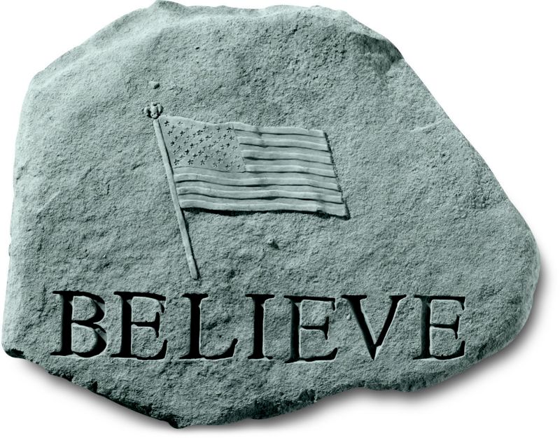 Believe Accent Rock With Flag