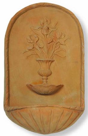 Petal Wall Fountain in a Terracotta Finish