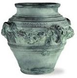 Rams Head Fiberglass Planter  Bronzage Finish