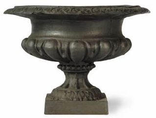 Small Urn In Faux Lead Finish