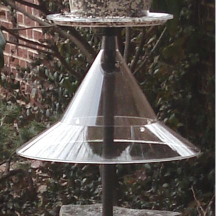 Pole Mounted Bird Feeder Squirrel Baffle-Clear