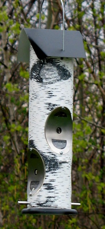 Thistle Seed Birch Log Bird Feeder