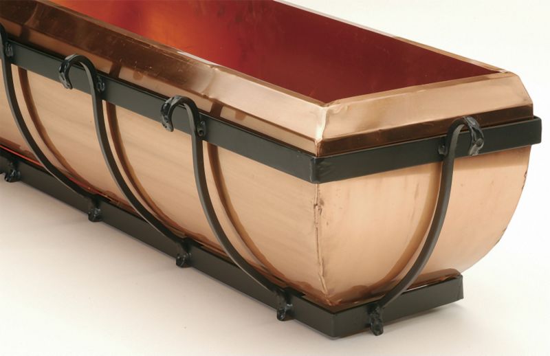 Wrought Iron and Oval Copper Window Box