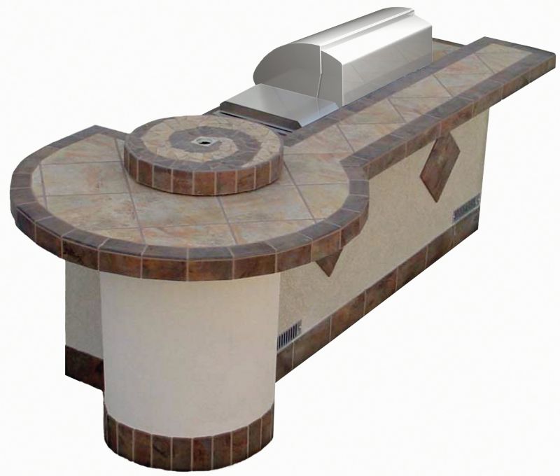St. Johns Island Grill 12 Ft With Tile A Stucco