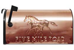 Mare and Foal Copper Mailbox