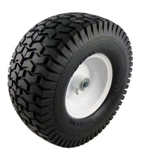 15 x 6.50 - 6in Flat Free Lawnmower Tire