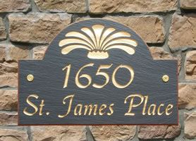 Arch Fleur Slate Address Plaque - Standard