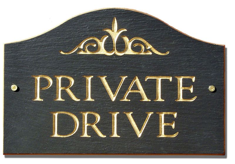 Slate Private Property Sign