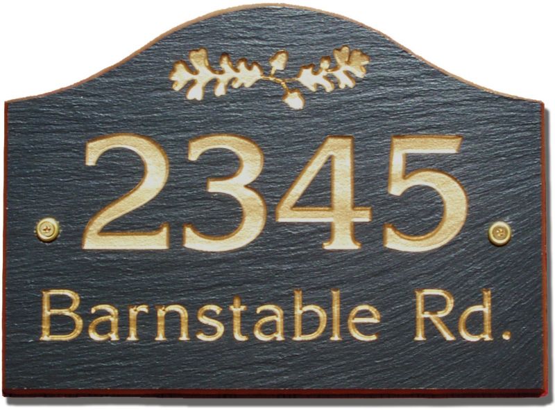 Slate Oak Leaf Arch Plaque