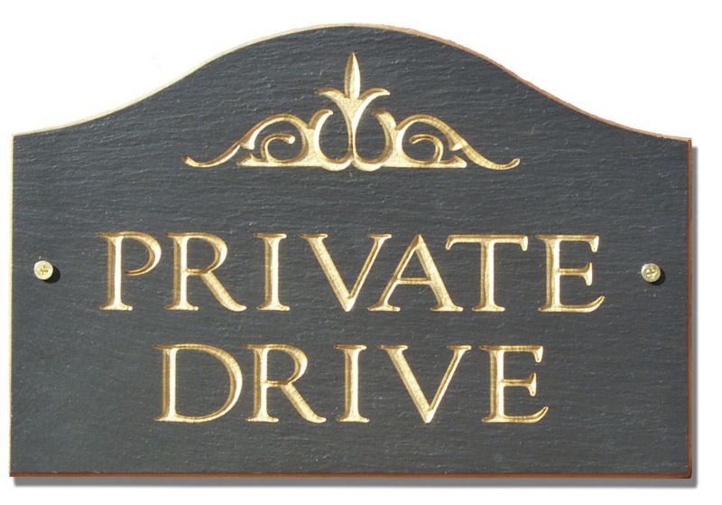 Slate Private Drive Sign