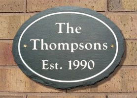 Slate Oval Address Plaque 9inx12in GB