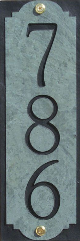 Slate Vertical Address Plaque