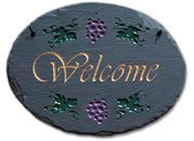 Grapes Slate Welcome Plaque