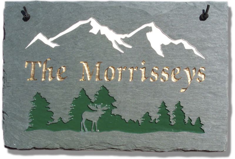 Mountain Slate Welcome Plaque