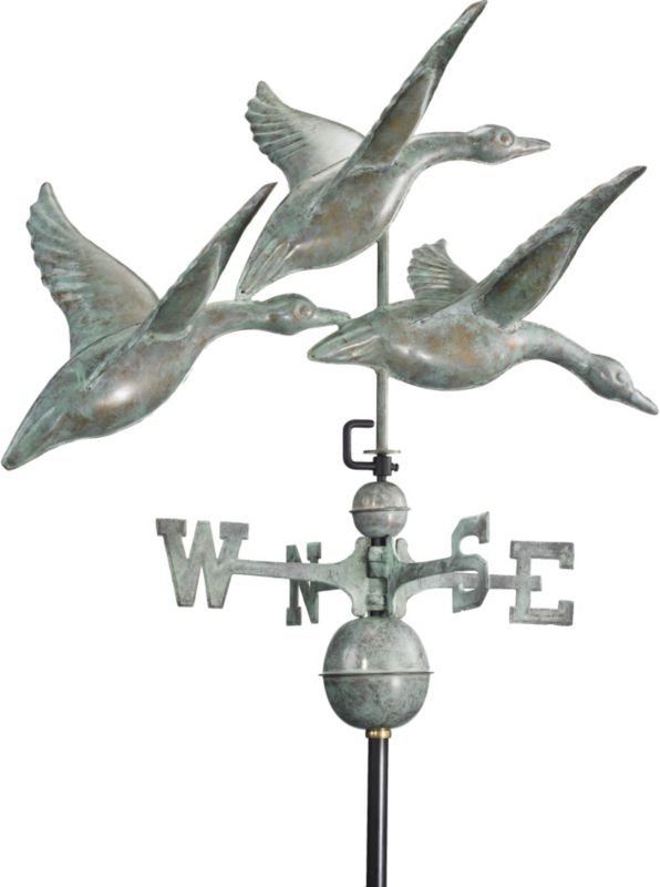 3 Geese in Flight Weathervane Copper