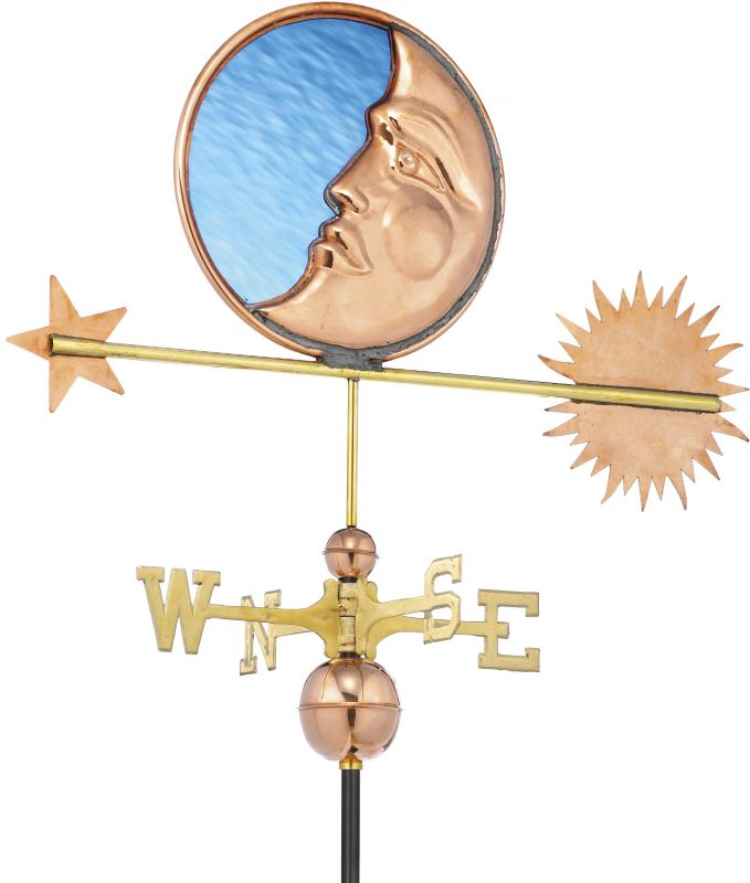 Stained Glass Moon Weathervane