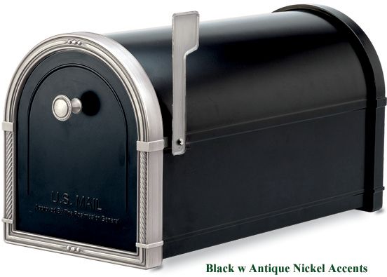 Coronado Mailbox Black w Antique Bronze Accents