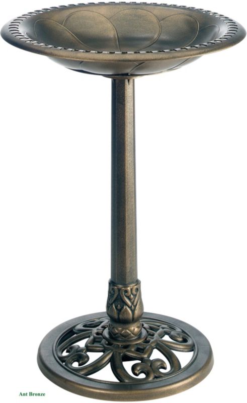 Pedestal Bird Bath Ant Bronze