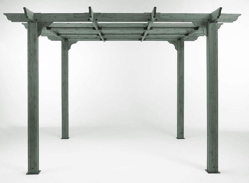 Sierra Pergola 10 Ft w-Roof-Wall Gray