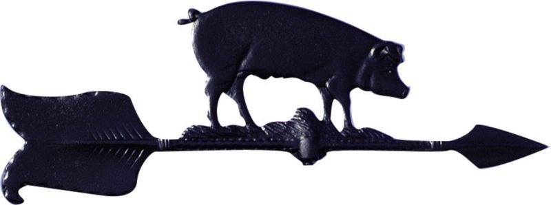 Hog Accent Weathervane Black