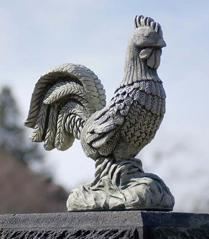 Fancy Rooster Cast Stone