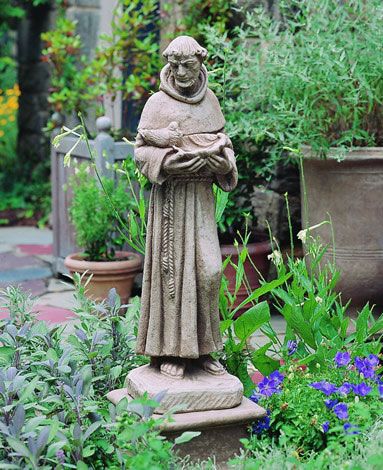 St. Francis W- Shell Cast Stone