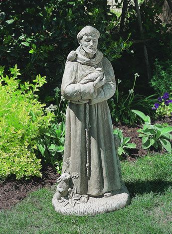 St. Francis W- Animals Cast Stone