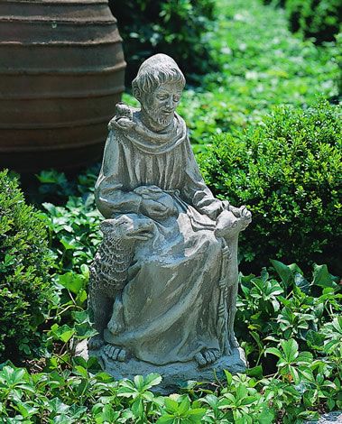 Seated St. Francis w- Animals Pietra Vecc