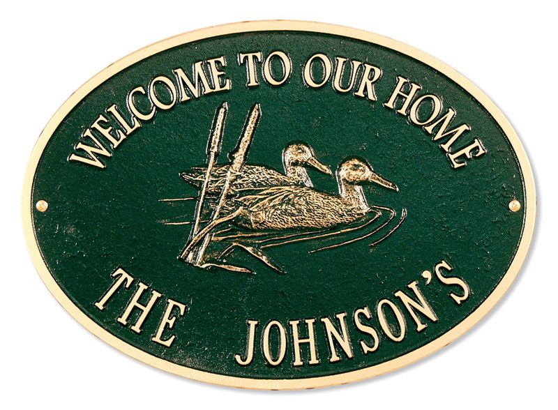 Oval Welcome Ducks Plaque