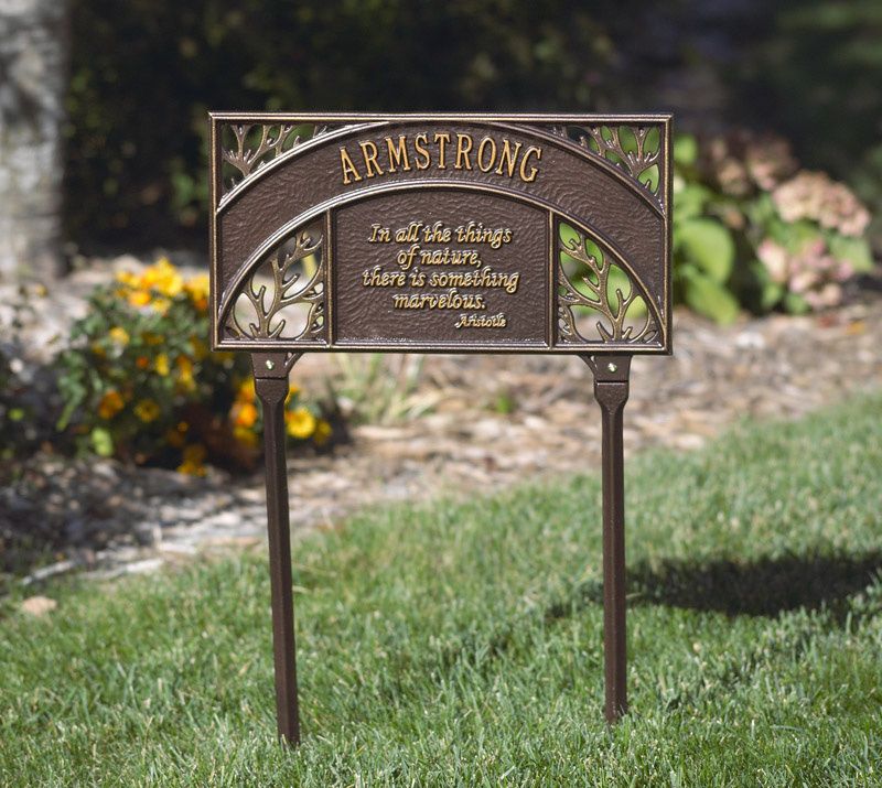 Aristotle Garden Plaque Bronze-Gold