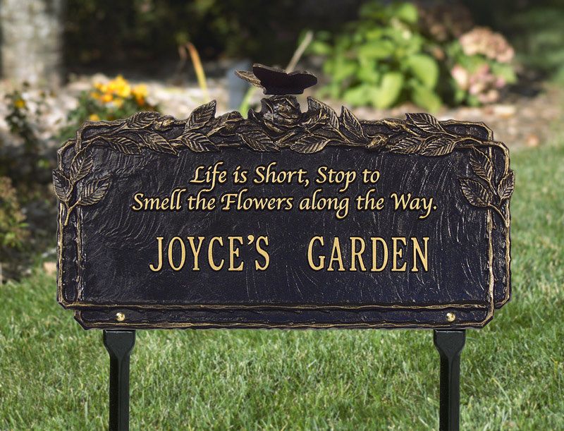 Butterfly Poem Garden Plaque Antique Copper