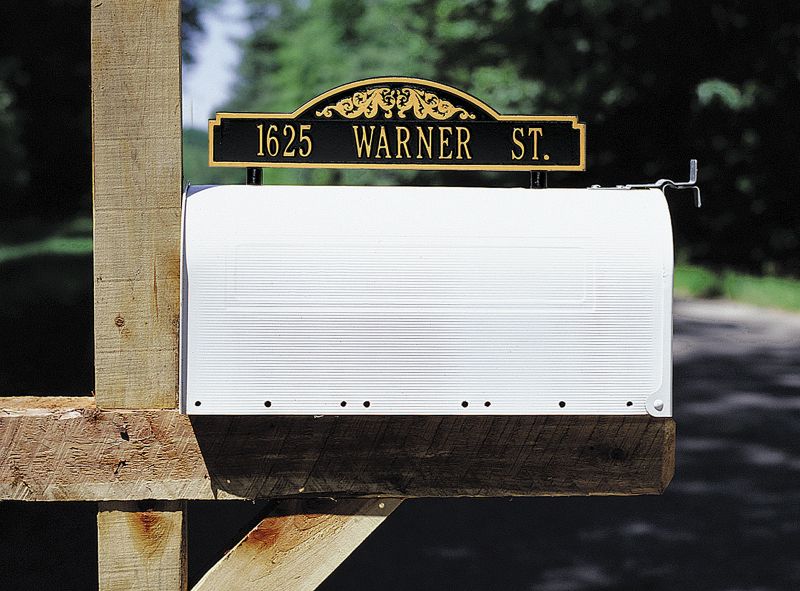 Two-sided Mailbox Sign Arch Antique Brass