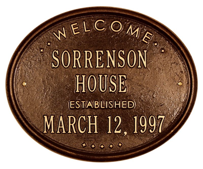 Oval House Established Plaque