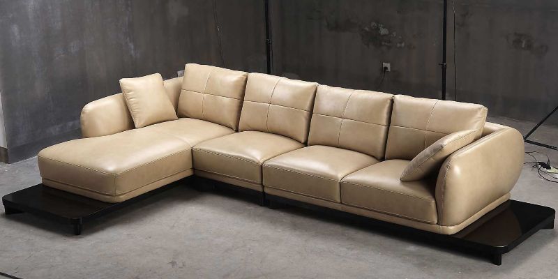 Caramel Sectional Sofa With End Tables