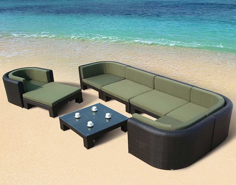 Outdoor Dark Brown Sofa Set