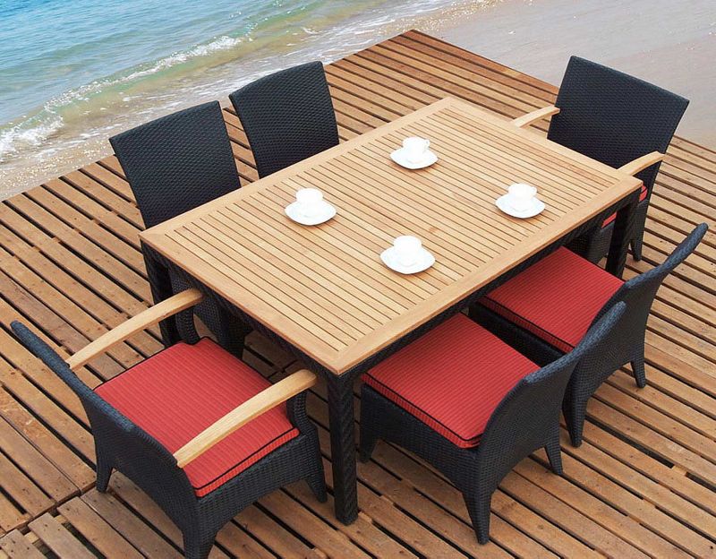 Outdoor Dark Brown Dining Set