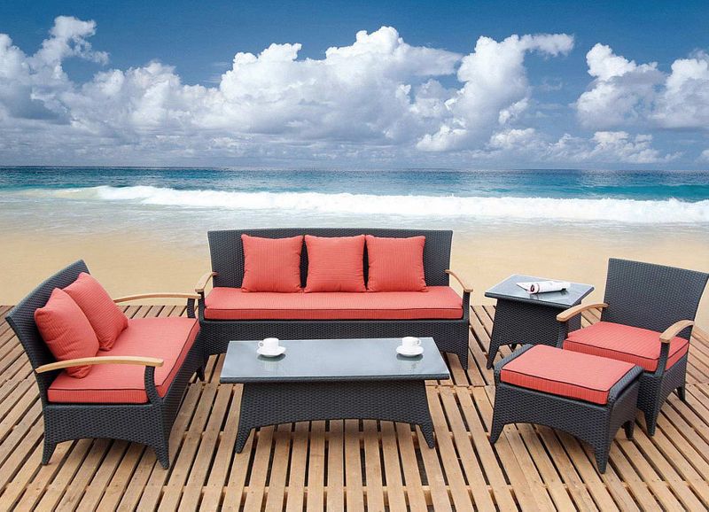 Outdoor Dark Brown Sofa Set