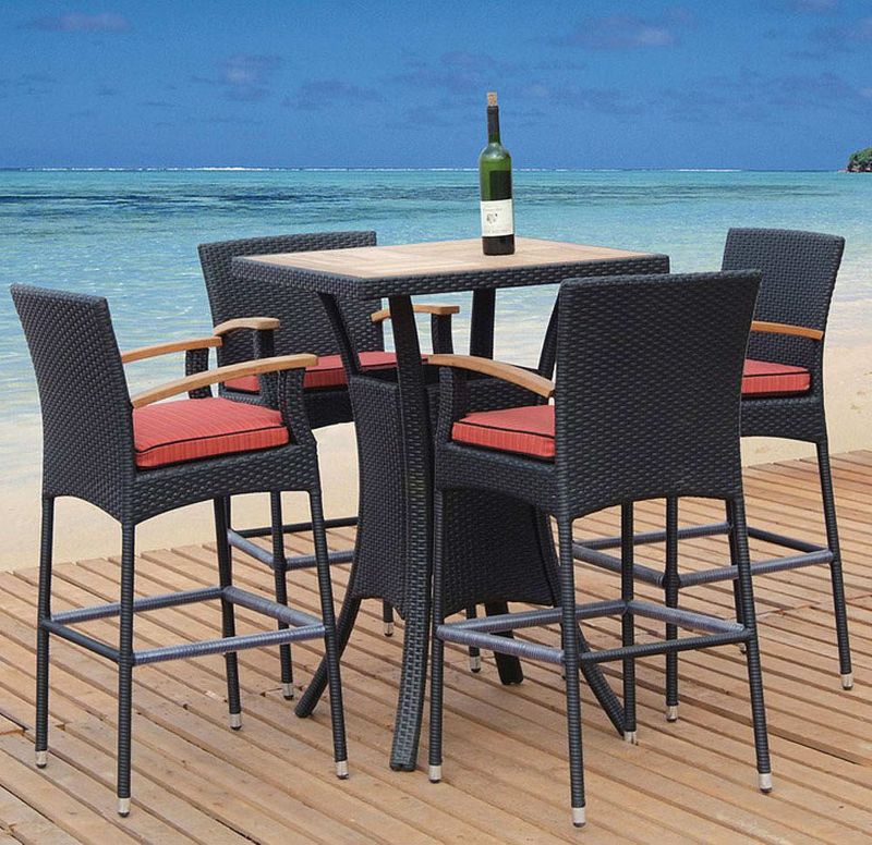Outdoor Dark Brown Bar Set