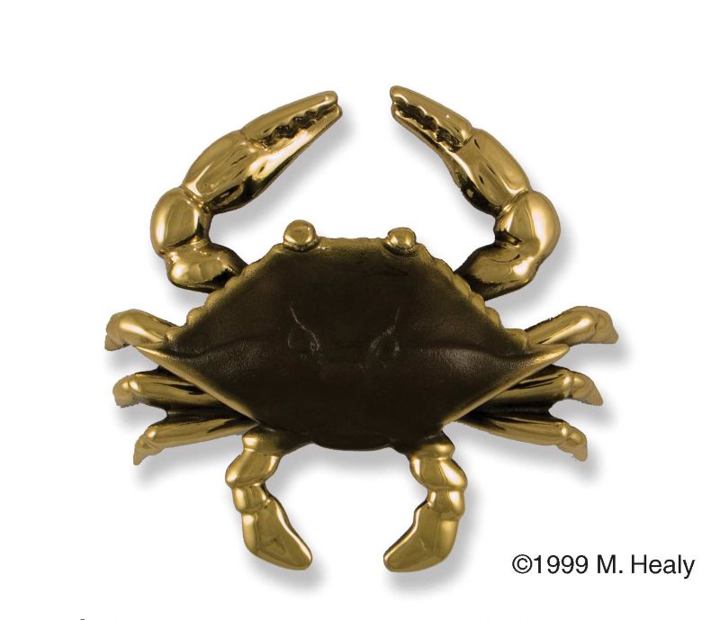 Blue Crab Door Knocker Brass
