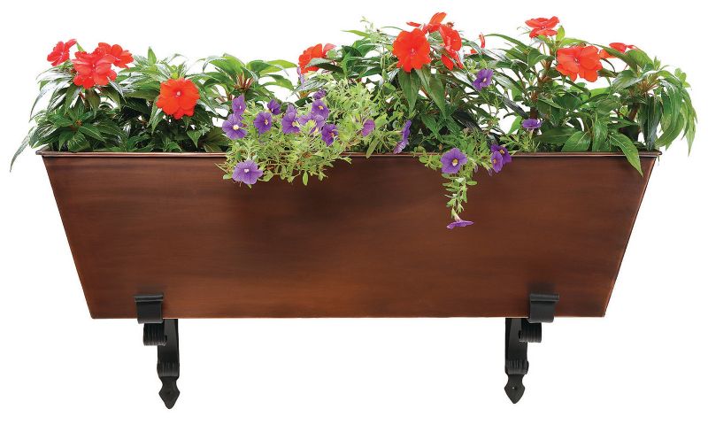 Galvanized Tin Flower Box with Copper Finish