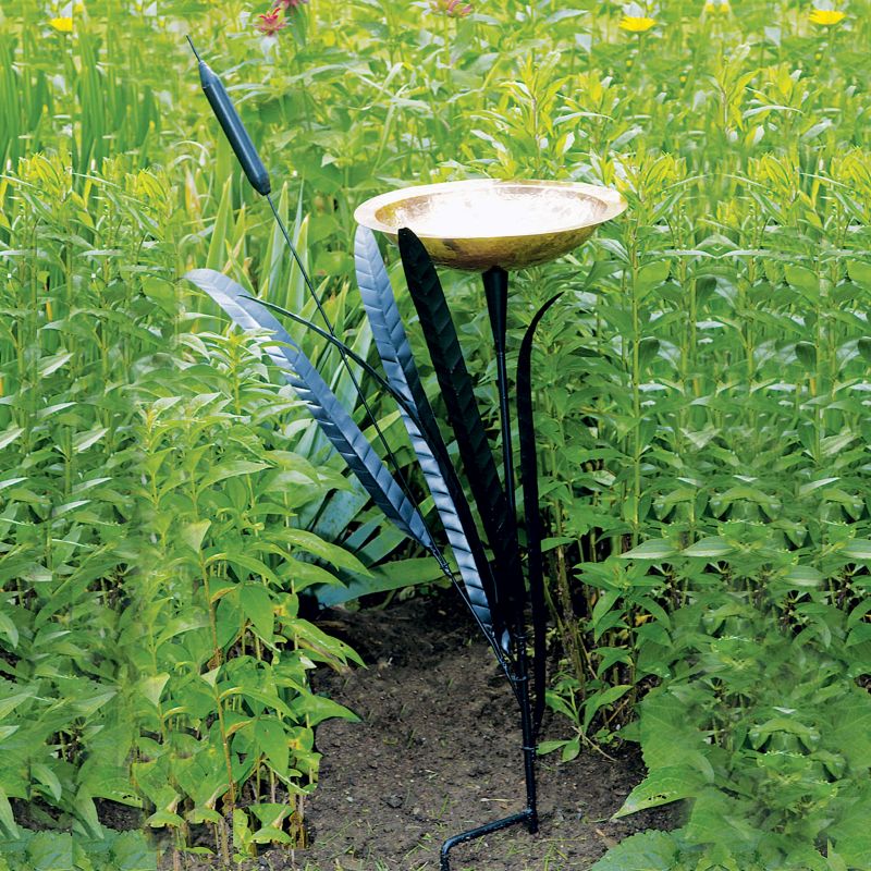 Cattail Birdbath Double