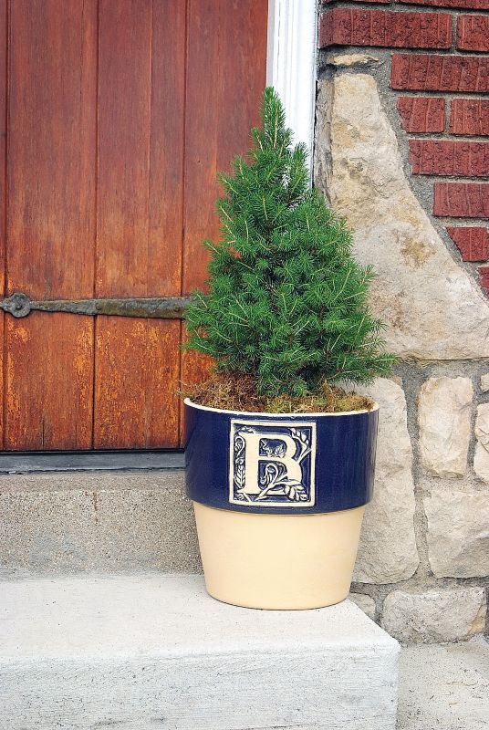 Bookplate Monogrammed Planter