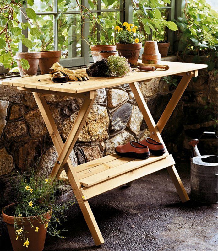 Merry Products Simple Potting Bench/Console Table