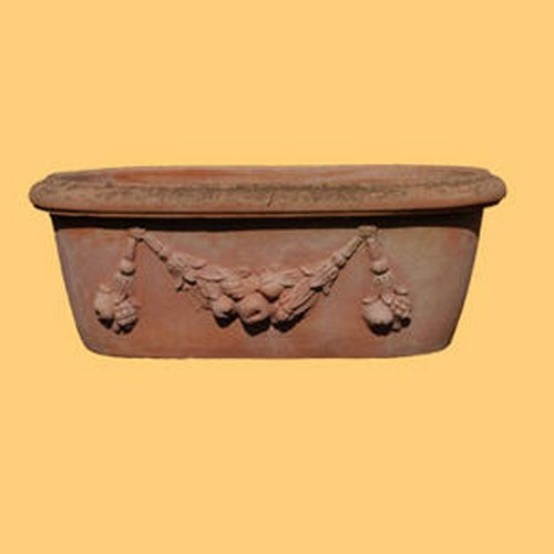 Ovale Festonato Clay Pot 33.5In x 21In x 14In