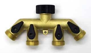Melnor 4 Way Metal Hose Connector W/Shut Off Valve
