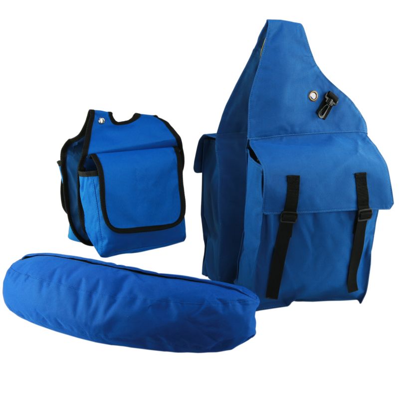 Western 600 Denier 3-Piece Saddlebag Set Blue